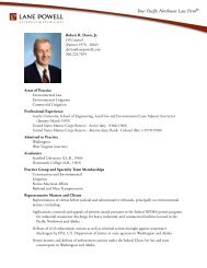 Robert R. Davis, Jr. Areas of Practice Professional ... - Lane Powell PC