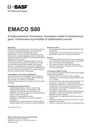 Emaco S80.qxp - BASF Construction Chemicals