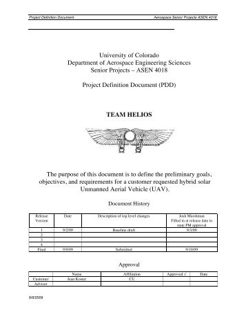 PDD - Aerospace Engineering Sciences Senior Design Projects