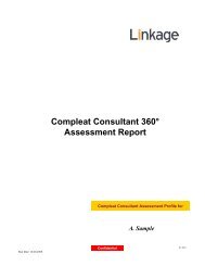 Compleat Consultant 360° Assessment Report - Linkage, Inc.
