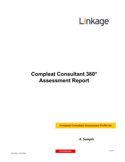 Compleat Consultant 360° Assessment Report - Linkage, Inc.