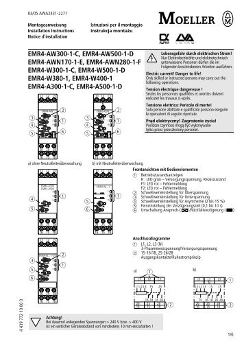 EMR4-AW300-1-C, EMR4-AW500-1-D, EMR4-AWN170-1 ... - Moeller