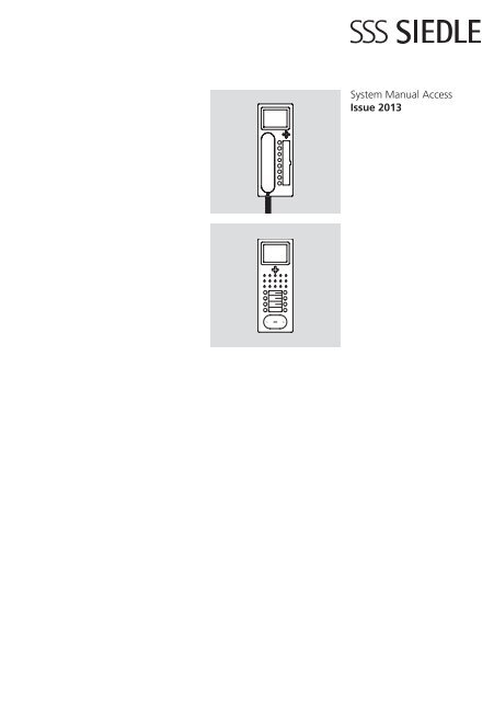 System Manual Access Issue 2013 - Siedle