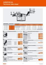 AVENTOS HL Technical data sheet - Artinvest