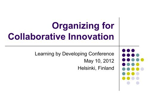 Presentation slides - LbD Conference