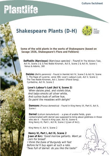Shakespeare Plants (D-H).pub - Wildflower Europe