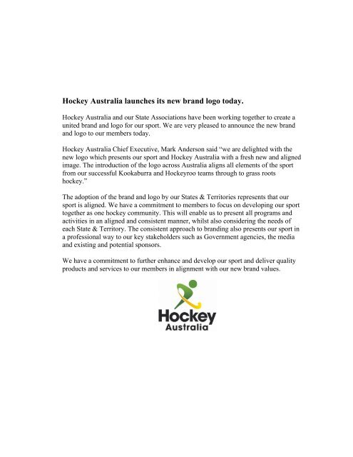 Hockey Australia Launches Its New Brand Logo Today 2 Sportingpulse