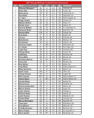 Georgia bulldogs clearance football roster