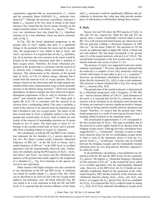 A study of the structure and bonding of small aluminum oxide ...