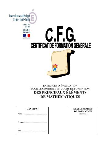 page de couverture CFG mathematiques