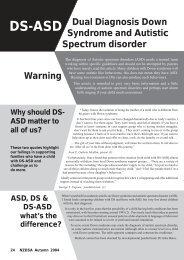 Dual Diagnosis Down Syndrome and Autistic Spectrum disorder