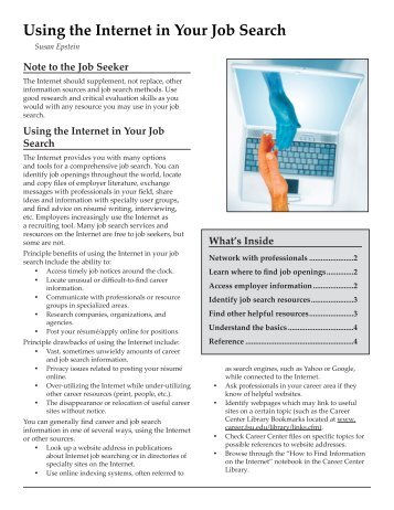 Internet Job Search Guide - The Career Center