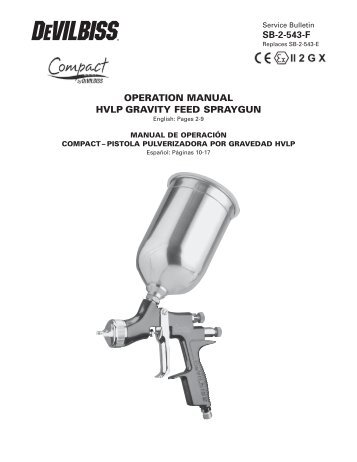sb-2-543-f operation manual hvlp gravity feed spraygun - DeVilbiss