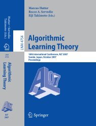 Algorithmic Learning Theory - of Marcus Hutter