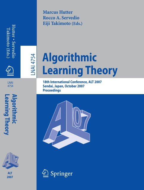 Algorithmic Learning Theory - of Marcus Hutter