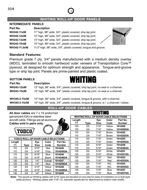 304 Whiting Roll Up Door