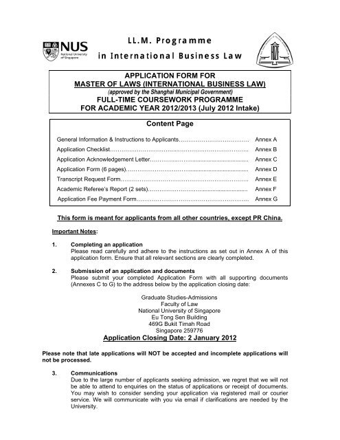 Ll M Programme In International Business Law Faculty Of Law