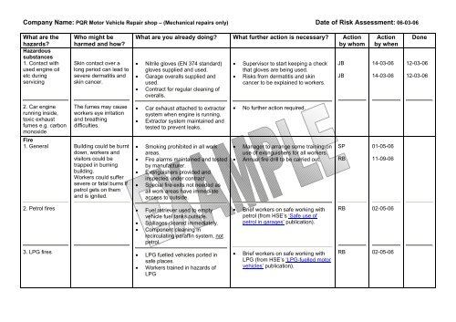 Motor vehicle repair example document - Forktruck Solutions Ltd.