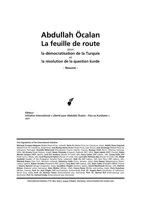 Abdullah Öcalan La feuille de route - International Initiative Freedom ...