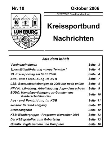 Aus- und Fortbildungen des KSB - Kreissportbund-Lüneburg