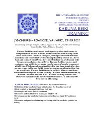 KARUNA REIKI TRAINING - Virginia Center for Reiki Training
