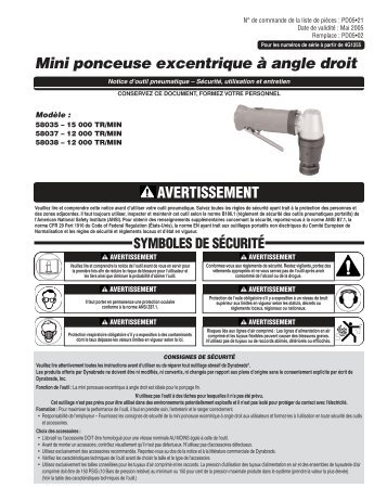 Mini ponceuse excentrique Ã  angle droit ... - Dynabrade Inc.