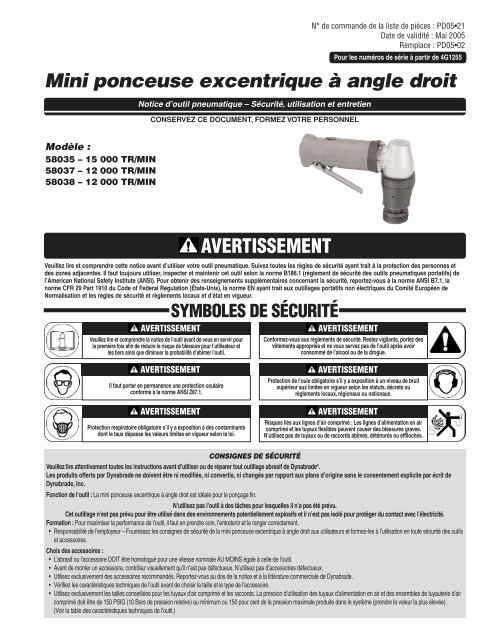 Mini ponceuse excentrique Ã  angle droit ... - Dynabrade Inc.