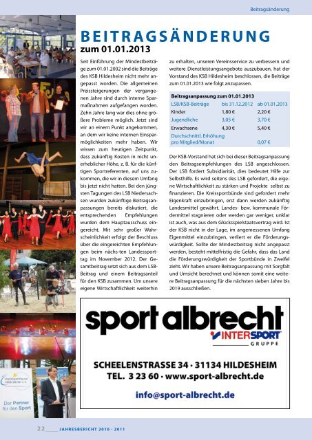 Jahresbericht 2010 · 2011 zum 52 ... - Kreissportbund Hildesheim e.V.