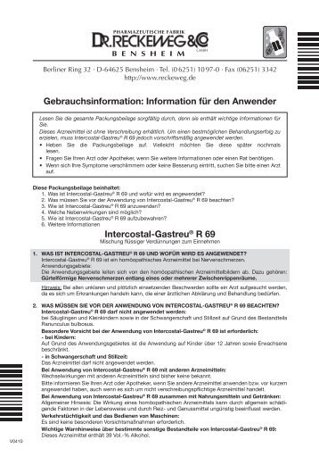 Gebrauchsinformation (pdf) - Dr. Reckeweg und Co. GmbH