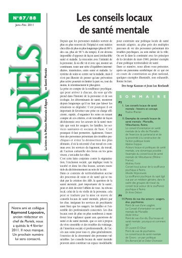 "Pluriels" nÂ°87/88 - Mission Nationale d'Appui en SantÃ© Mentale