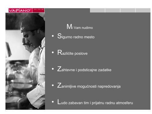 VAPIANO - Lako do posla