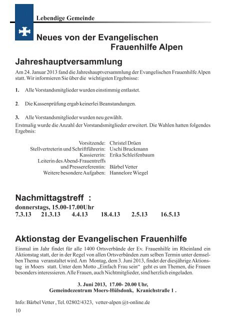 Ihr habt mich aufgenommen - Evangelische Kirchengemeinde Alpen