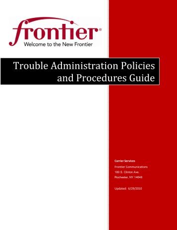Trouble Administration Guide - Frontier Communications