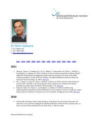 Dr Nitin Saksena - Westmead Millennium Institute