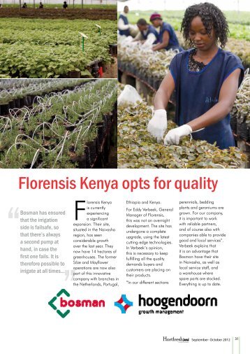 Florensis Kenya opts for quality - Hortfresh Journal