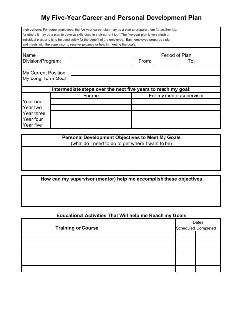 My Five Year Career And Personal Development Plan my-five-year-career-and-personal-development-plan