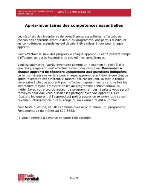 Manuel des compétences essentielles : Électricien (industriel) - CNP ...