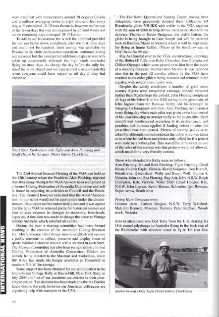 VGC News/Newsletters - Lakes Gliding Club