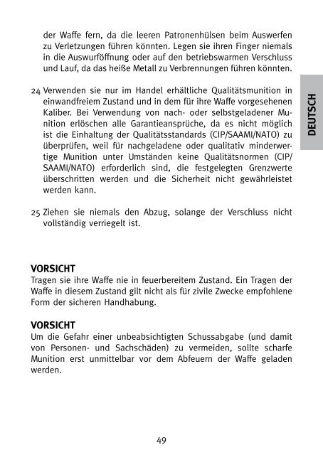 INSTRUCTIONS FOR USE BETRIEBSANLEITUNG