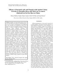 Efficacy of Inorganic salts and Organic acids against Colony Growth ...