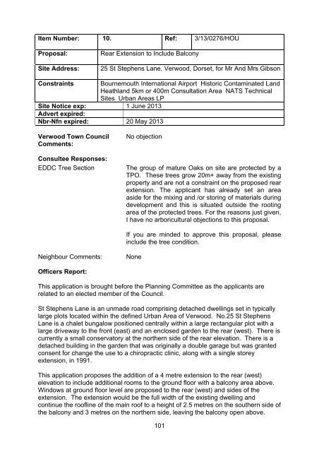 schedule of planning applications