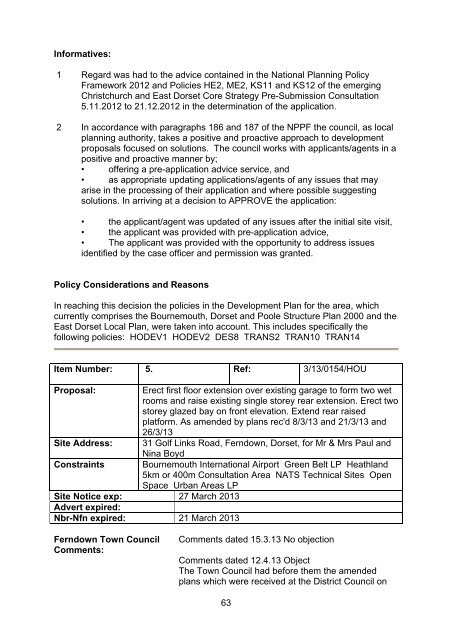 schedule of planning applications