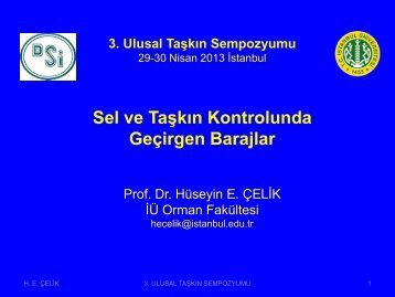 Sel ve TaÅkÄ±n KontrolÃ¼nde GeÃ§irgen Barajlar (H.E.ÃELÄ°K)