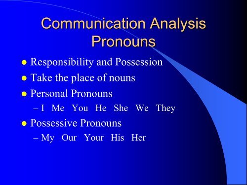 Communication Analysis