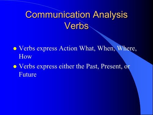 Communication Analysis