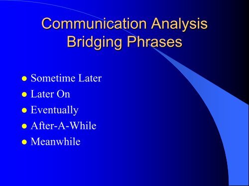 Communication Analysis