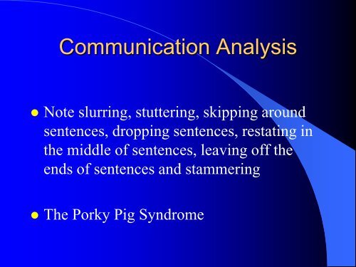 Communication Analysis