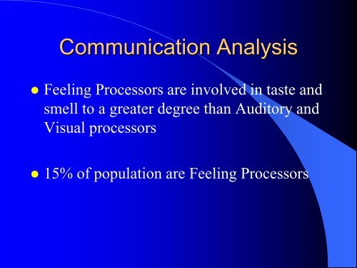 Communication Analysis