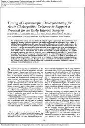 Timing of Laparoscopic Cholecystectomy for Acute Cholecystitis ...