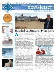 2008 Spring/Summer MVH Newsletter - Martha's Vineyard Hospital